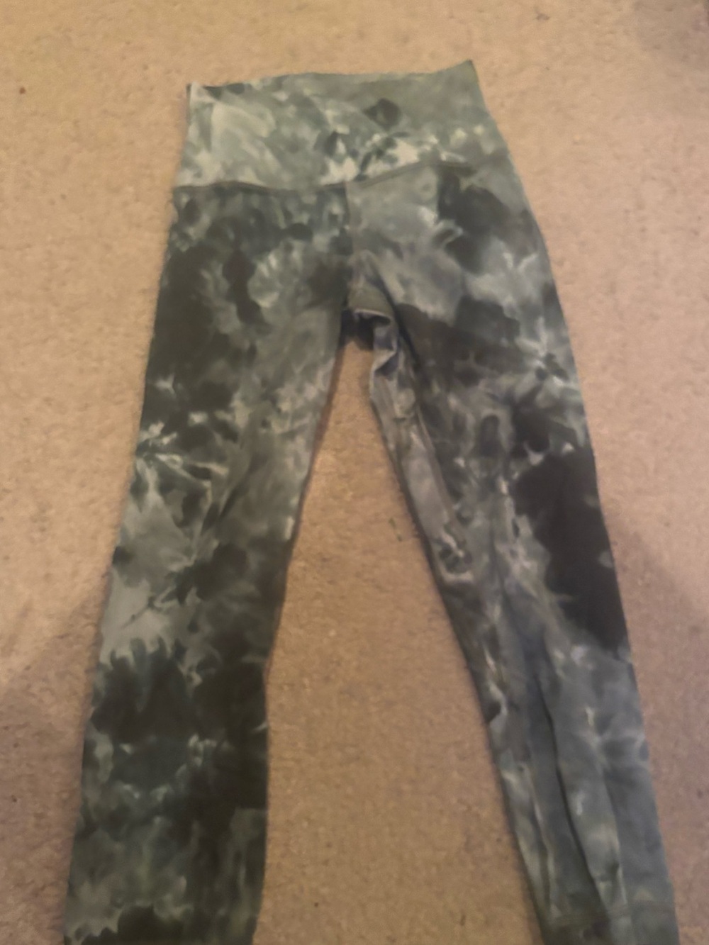 lululemon athletica Olive & Gray Tie-Dye High-Rise Leggings